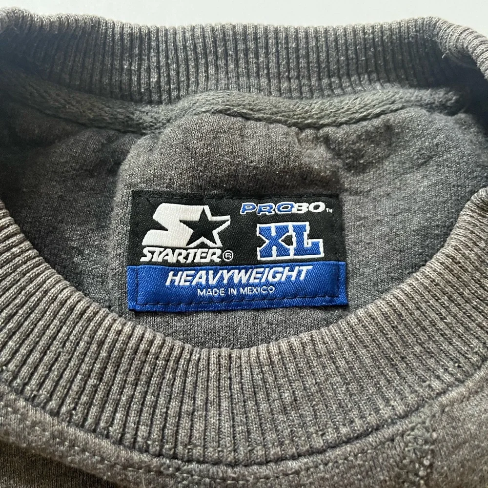 Upcycled STARTER Charcoal Heavyweight Sweatshirt. - Picture 4 of 5